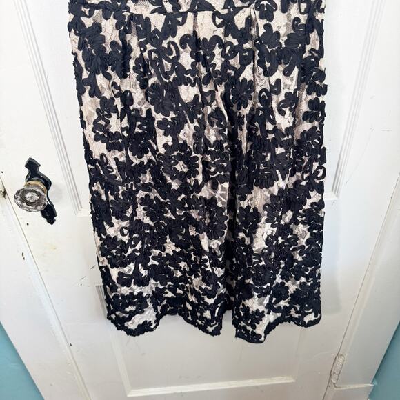 Anthropologie Yoana Baraschi Ribbon Lace Soutache Dress Black Nude Sheer Sexy 6 - Picture 16 of 16